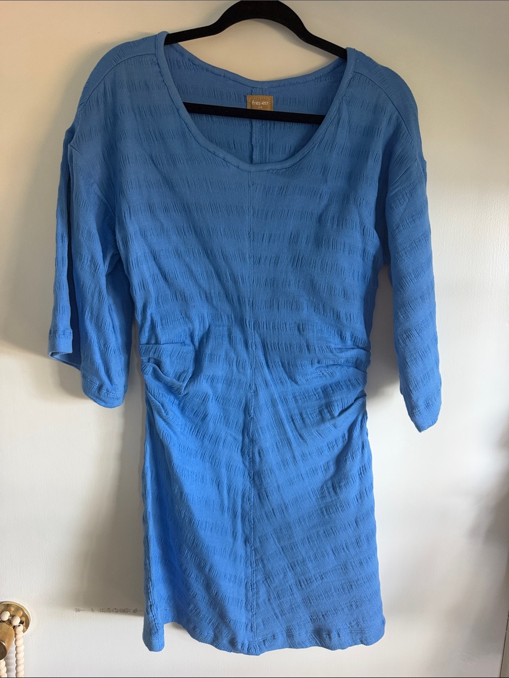 Free People Blue Women’s Textured Scoop Neck Dress